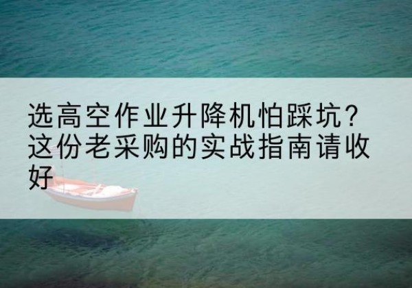 庆元高空作业升降机厂家推荐-选高空作业升降机怕踩坑？这份老采购的实战指南请收好